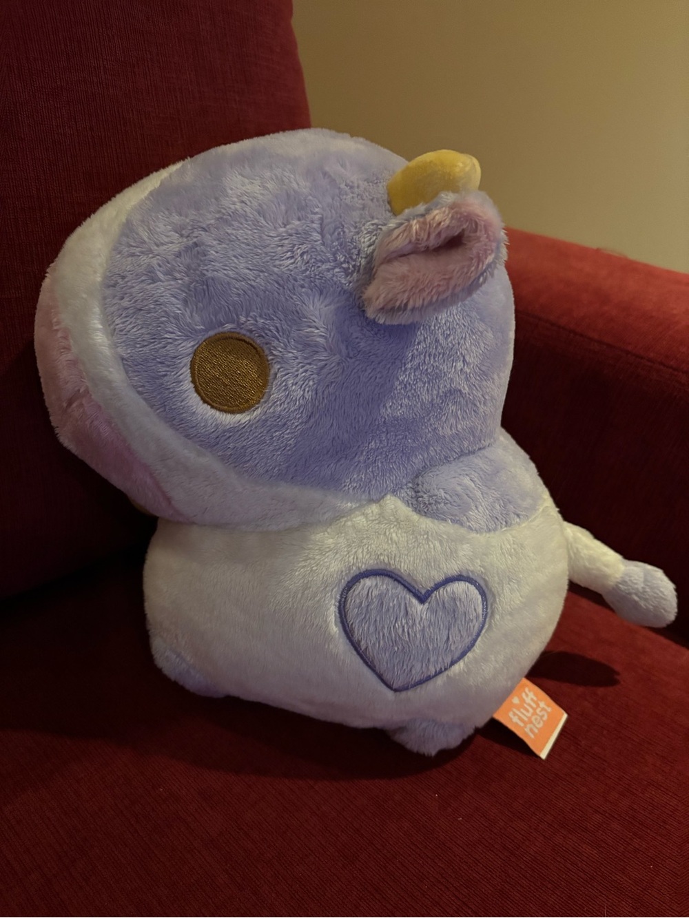 🐮 Lavender & White Plush Cow 🐮 with Heart ❤️ Accent - Picture 2 of 4